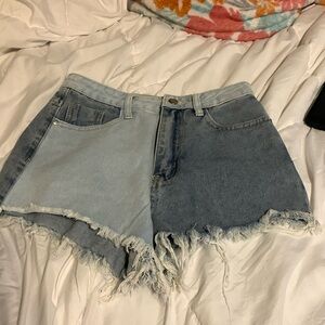 Two colored Jean shorts